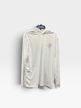 Caribbean Men’s White Hooded Long-Sleeve Swim Rash Guard shorts set